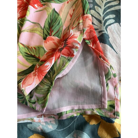 J.Jill Paradise Tropical Floral Print Tunic Top Size Small Petite - Picture 8 of 10